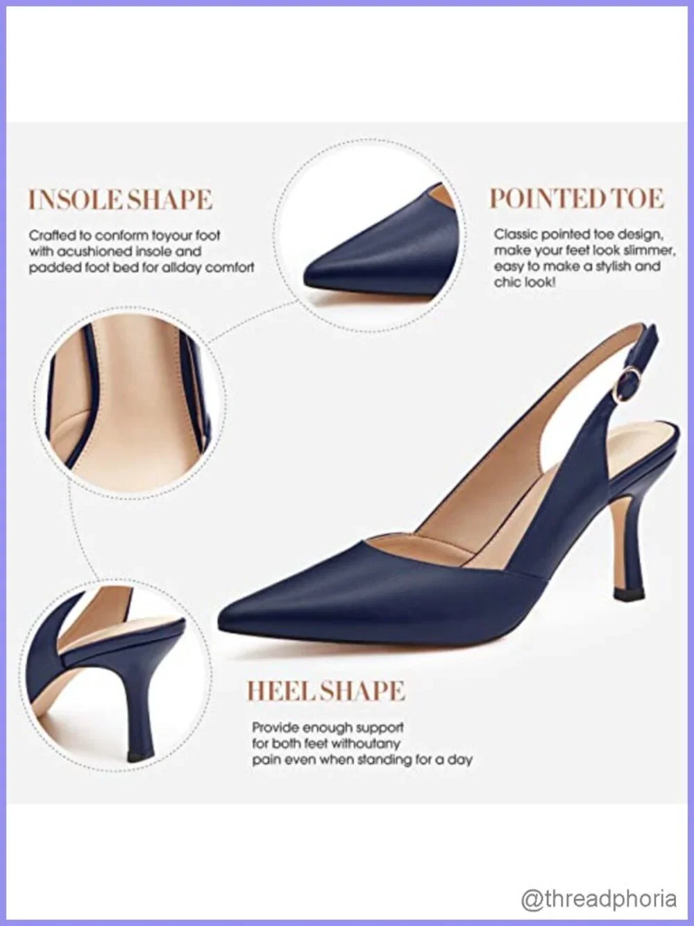 Faux Leather Slingback Kitten Heel Closed Pointed Toe Pumps